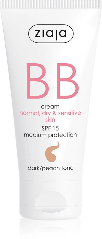 ZIAJA BB cream pentru ten normal, uscat & sensibil, SPF 15, Dark/peach tone, Ziaja, 50 ml