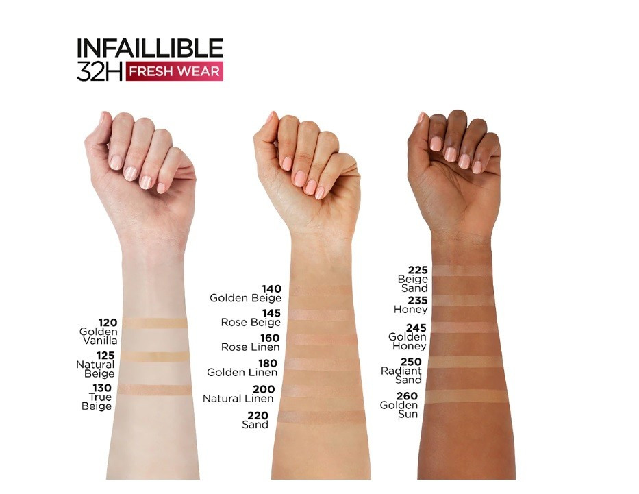 LOREAL INFAILLIBLE 32H FRESH WEAR FOND DE TEN BEIGE DORE/GOLDEN BEIGE 140 - 3 | YEO