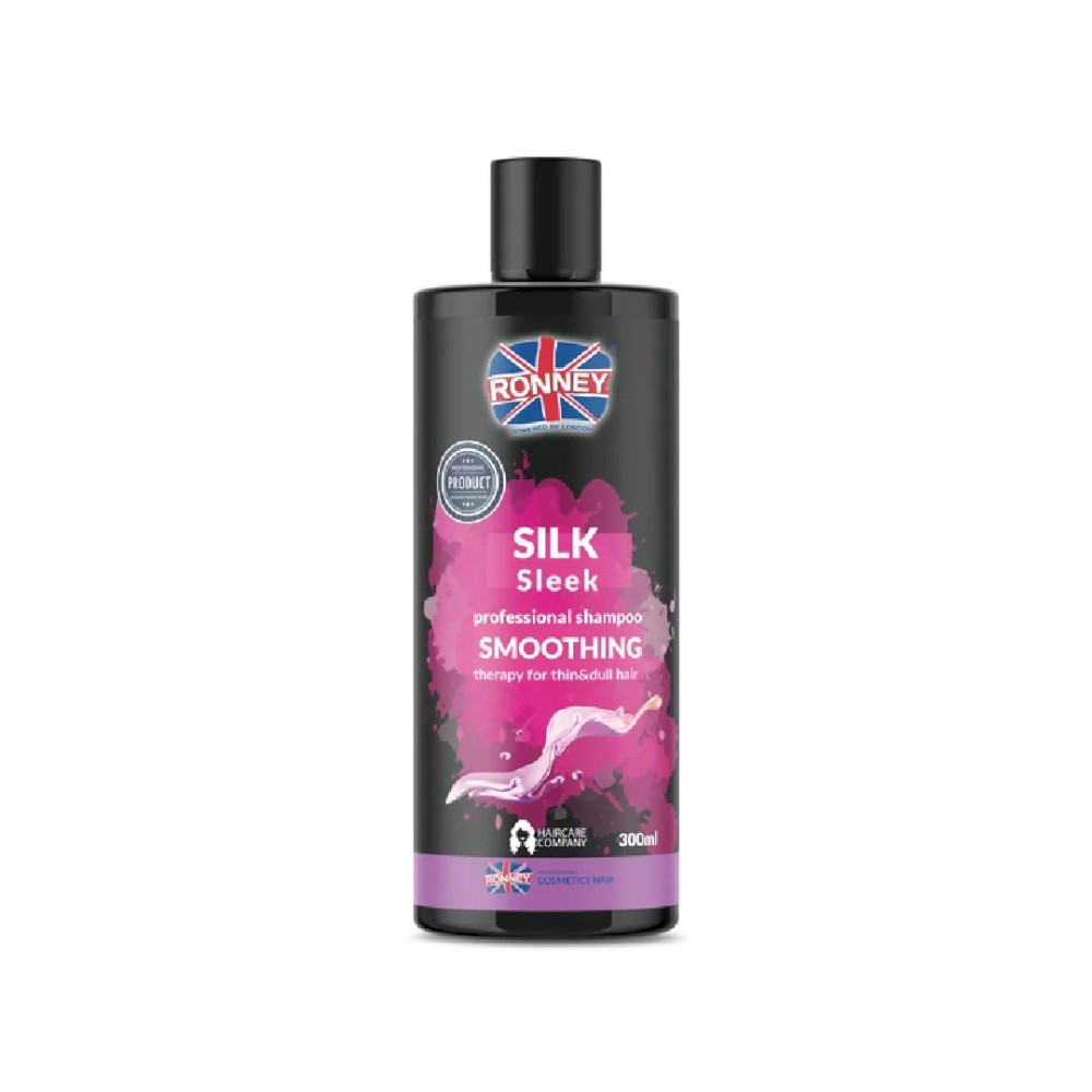 RONNEY SILK SLEEK PROFESSIONAL SHAMPOO SMOOTHING SAMPON PROFESIONAL PENTRU PAR SUBTIRE SI LIPSIT DE VOLUM 300 ml