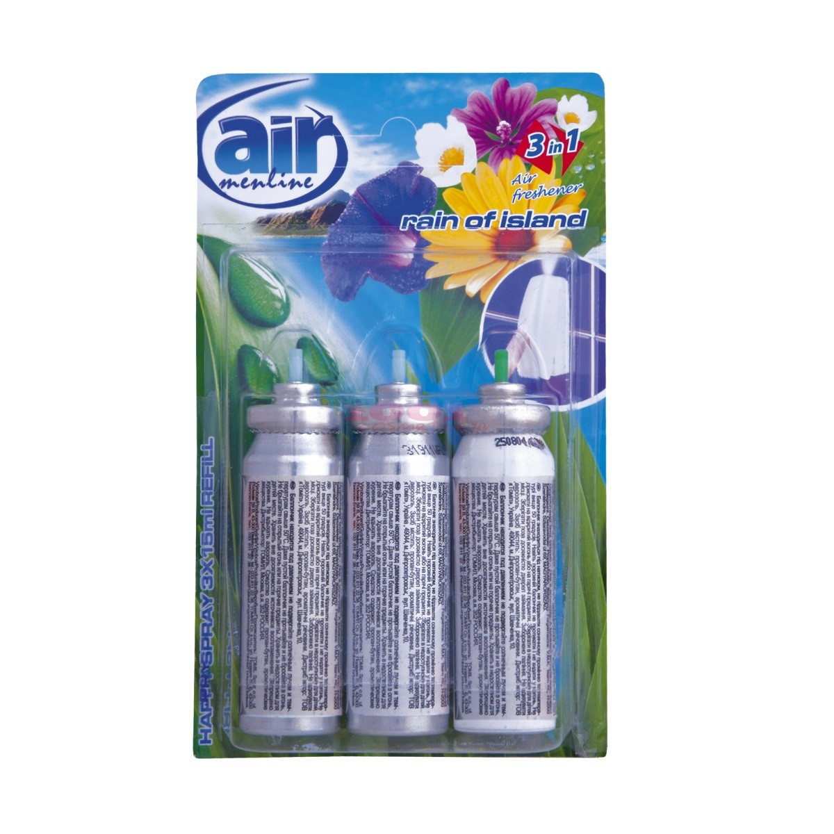 AIR MENLINE 3IN1 SPRAY REZERVA SET 3 BUCATI RAIN OF ISLAND