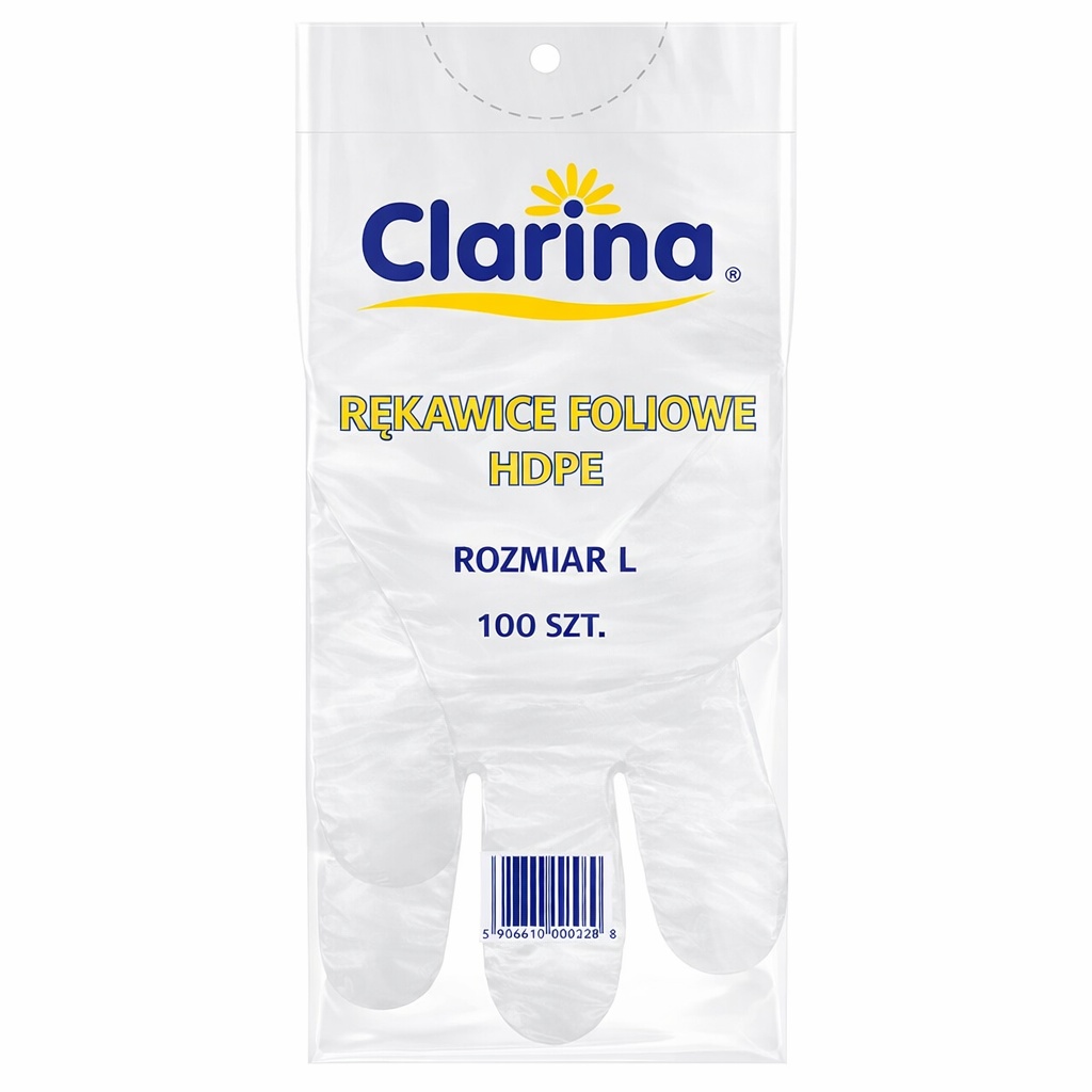 1001cosmetice.ro Manusi folie, marimea L, Clarina, 100 bucati, CLA-5196