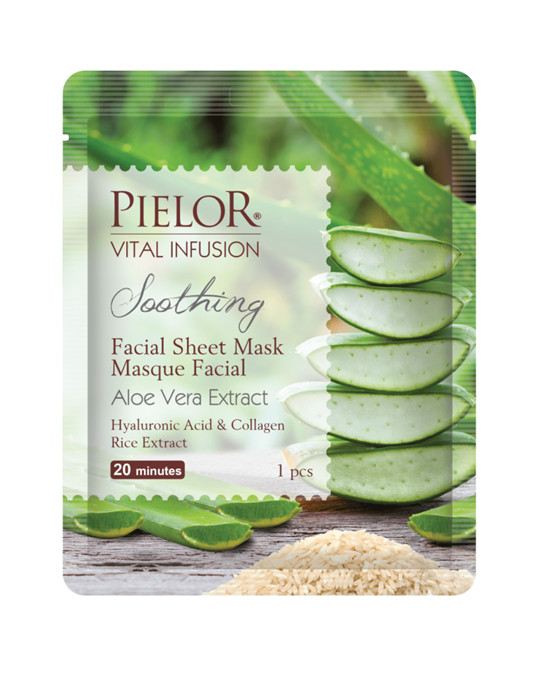 PIELOR Masca faciala calmanta, cu aloe vera si extract de orez, Vital Infusion, Pielor, 25 ml