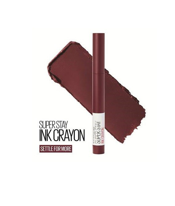 MAYBELLINE SUPER STAY INK CRAYON RUJ DE BUZE REZISTENT SETTLE FOR MORE 65 - 2 | YEO