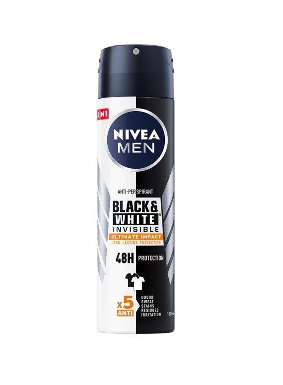 NIVEA MEN INVISIBLE BLACK & WHITE ULTIMATE IMPACT 48H ANTIPERSPIRANT DEO SPRAY