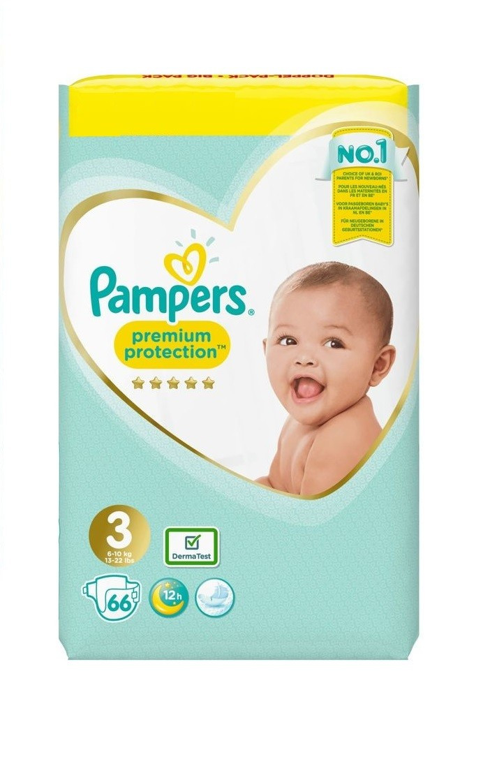 Sincerely relieve Petrify PAMPERS PREMIUM PROTECTION SCUTECE COPII NR.3 JUMBO PACK 66 BUCATI