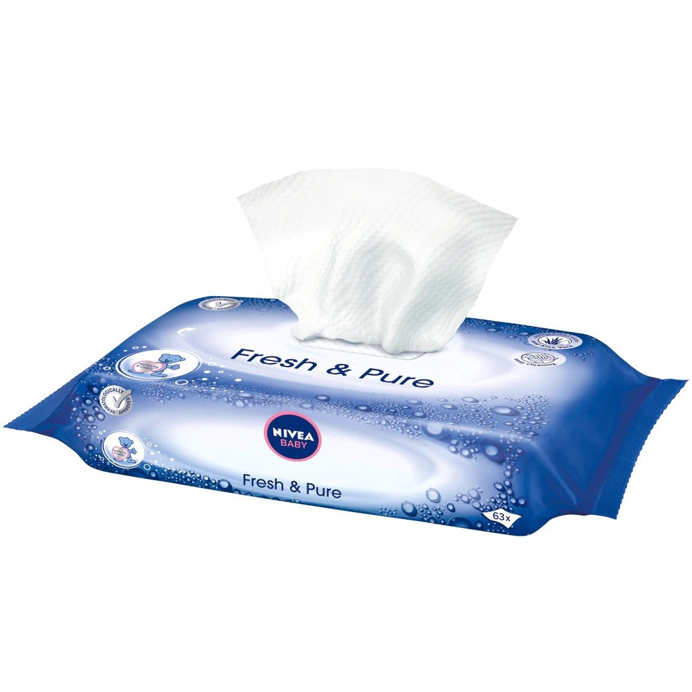 SERVETELE NIVEA BABY FRESH&PURE SERVETELE UMEDE PACHET 63 BUCATI - 1 | YEO