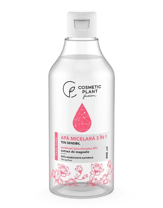 1001cosmetice.ro Apa micelara 3 in 1 cu Magnolie si Pantenol Cosmetic Plant, 400 ml