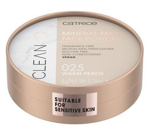 CATRICE CLEAN ID MINERAL MATT FACE POWDER PUDRA MATIFIANTA MINERALA WARM PEACH 025