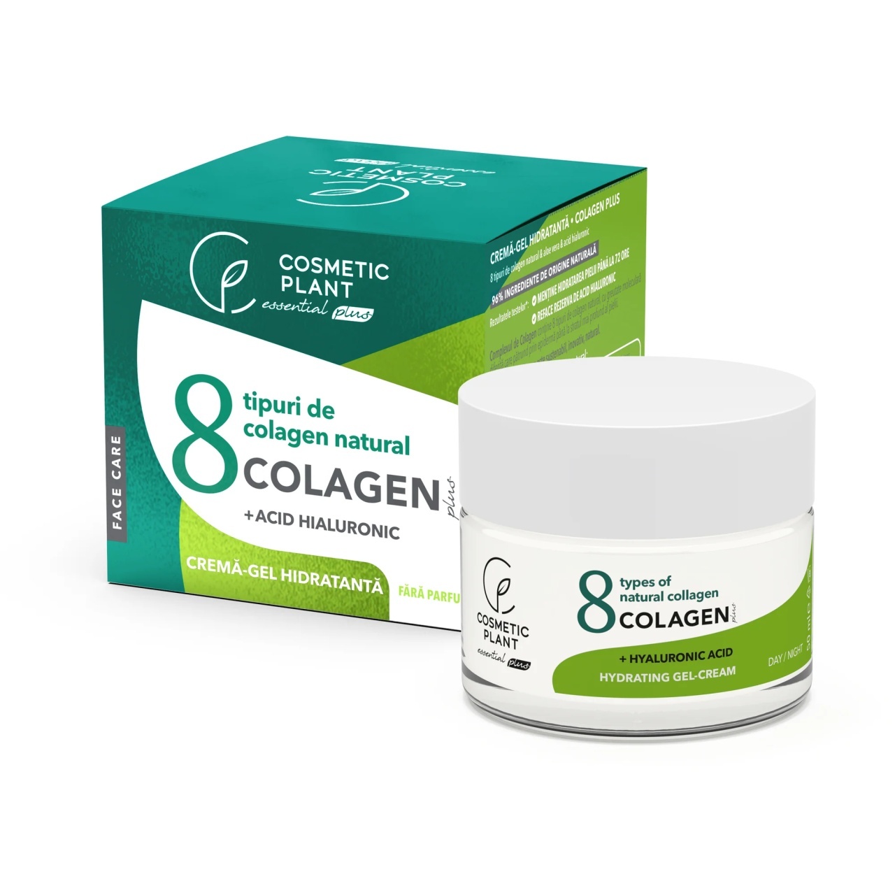 1001cosmetice.ro Crema gel hidratanta COLAGEN Plus, acid hialuronic & aloe vera Cosmetic Plant, 50 ml