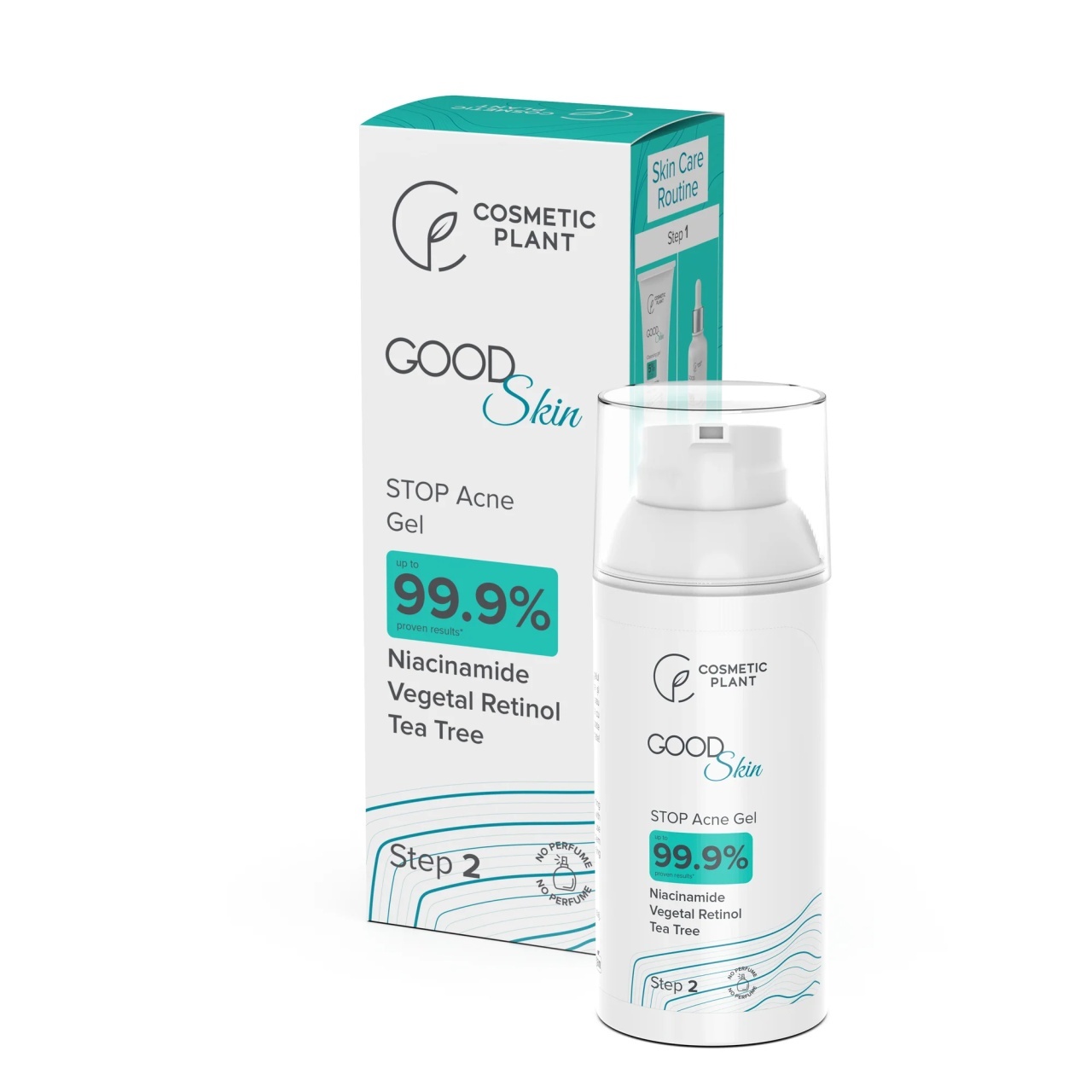 stop moto Gel STOP Acne cu Niacinamida, Retinol si Tea Tree Oil GOOD Skin Cosmetic Plant, 30 ml