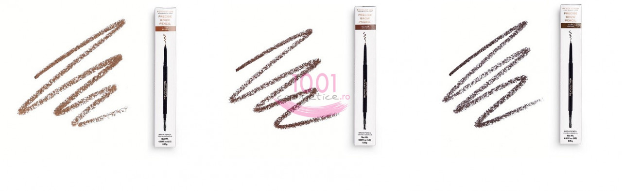 MAKEUP REVOLUTION PRECISE BROW PENCIL CREION RETRACTABIL + PERIE PENTRU SPRANCENE LIGHT BROWN - 3 | YEO