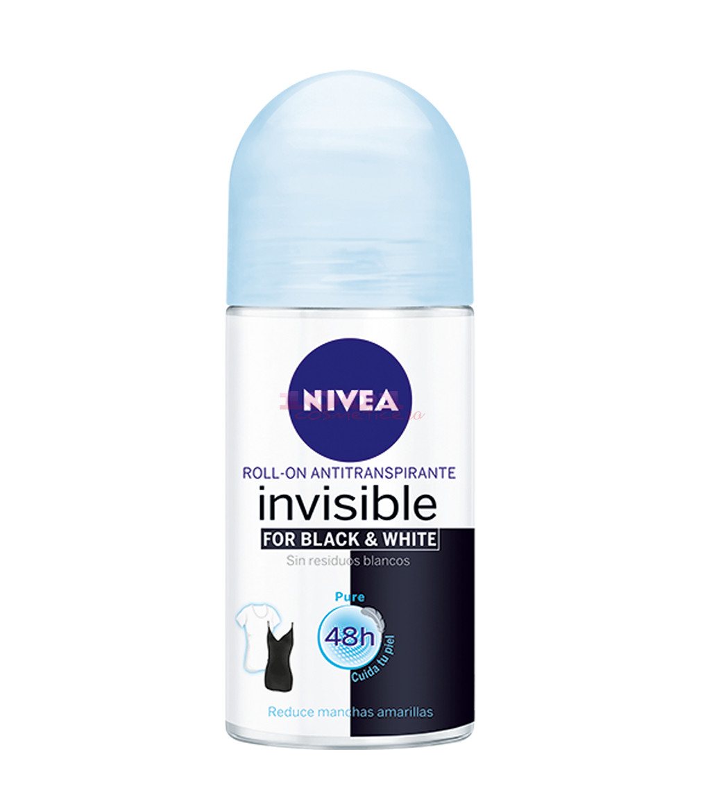 NIVEA BLACK & WHITE PURE INVISIBLE ANTIPERSPIRANT WOMEN ROLL ON