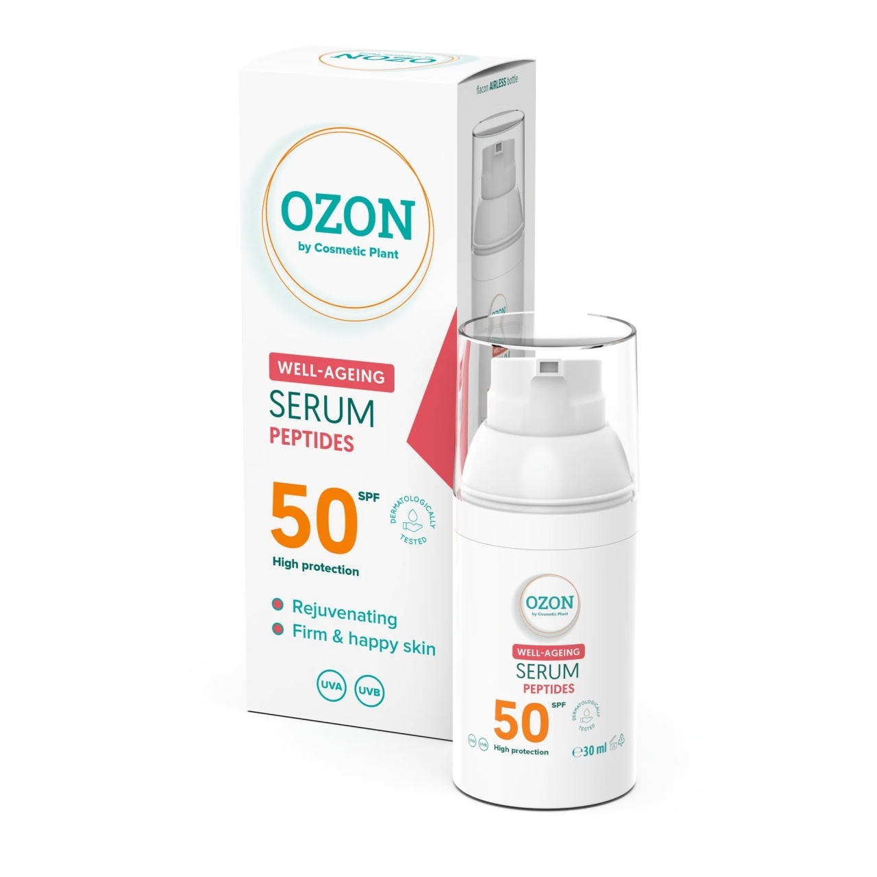 1001cosmetice.ro Ser OZON Well-Ageing cu peptide și SPF 50 de la Cosmetic Plant, 30 ml,