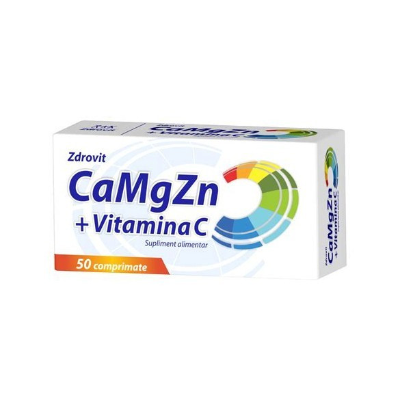 ZDROVIT CA-MG-ZN + VITAMINA C SUPLIMENT ALIMENTAR CUTIE 50 TABLETE - 1 | YEO