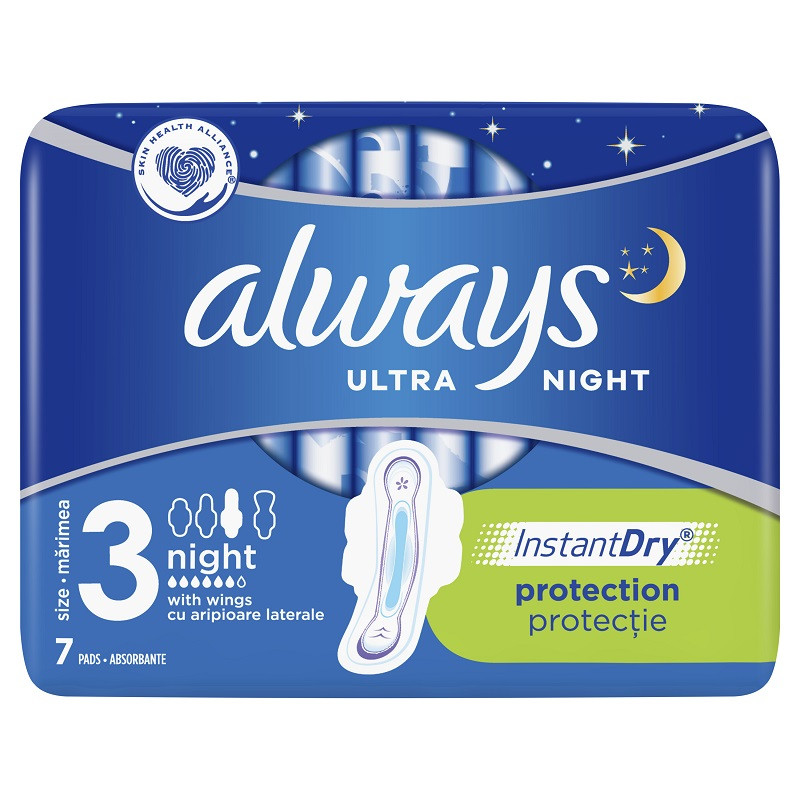 night acne patch Absorbante Ultra Night Marimea 3, pachet 7 bucati, Always