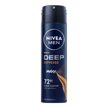 1001cosmetice.ro Antiperspirant spray, Deep Espresso 72h, Black Carbon, Nivea Men, 150 ml