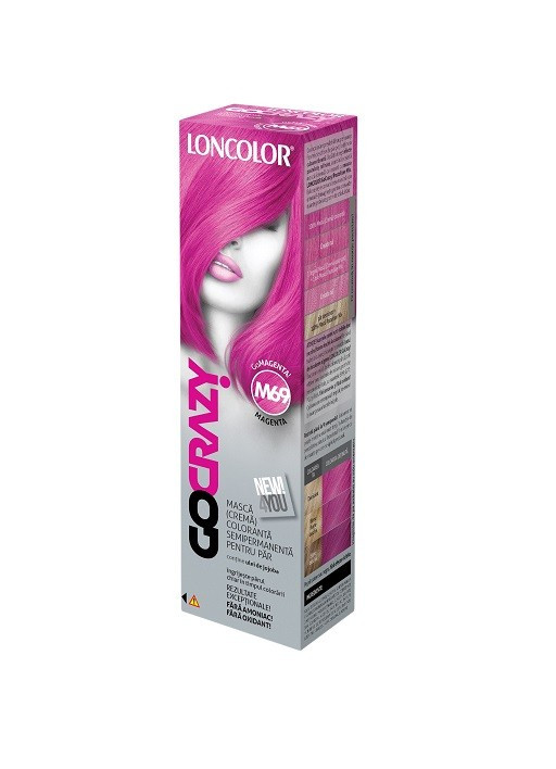 LONCOLOR GO CRAZY MASCA CREMA COLORANTA SEMIPERMANENTA PENTRU PAR M69 GoMAGENTA! - 1 | YEO