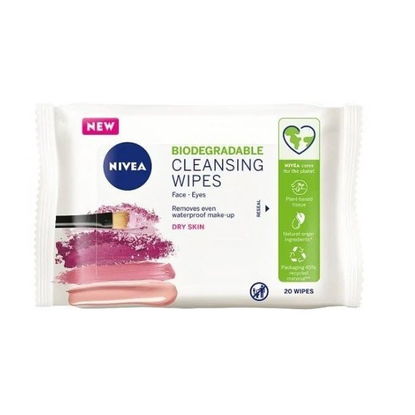 NIVEA GENTLE CLEANSING WIPES SERVETELE DEMACHIANTE PENTRU TENUL USCAT 25 BUCATI