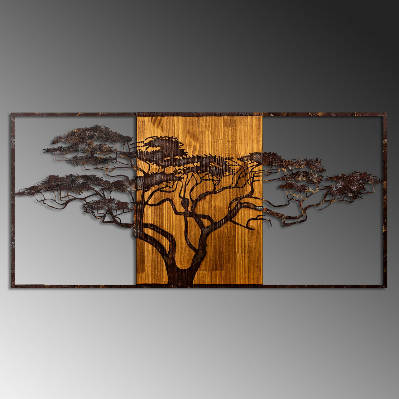 Poze Accesoriu decorativ de perete din lemn Acacia Tree - 328-A