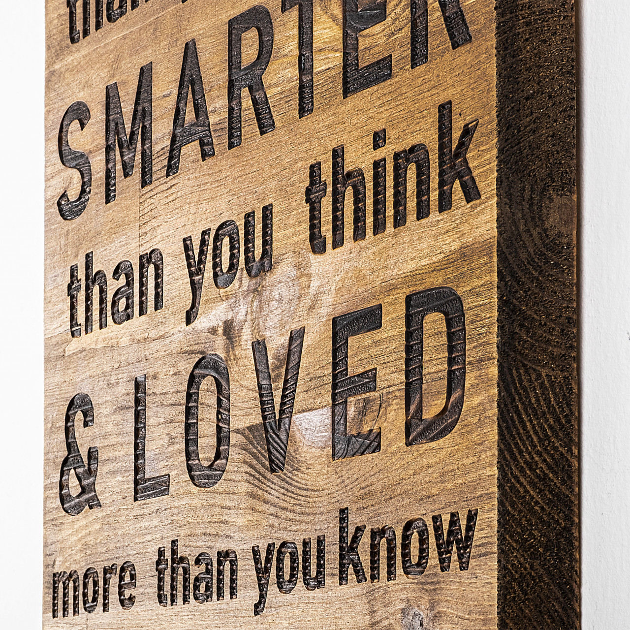 Poze Accesoriu decorativ de perete din lemn Braver stronger smarter loved
