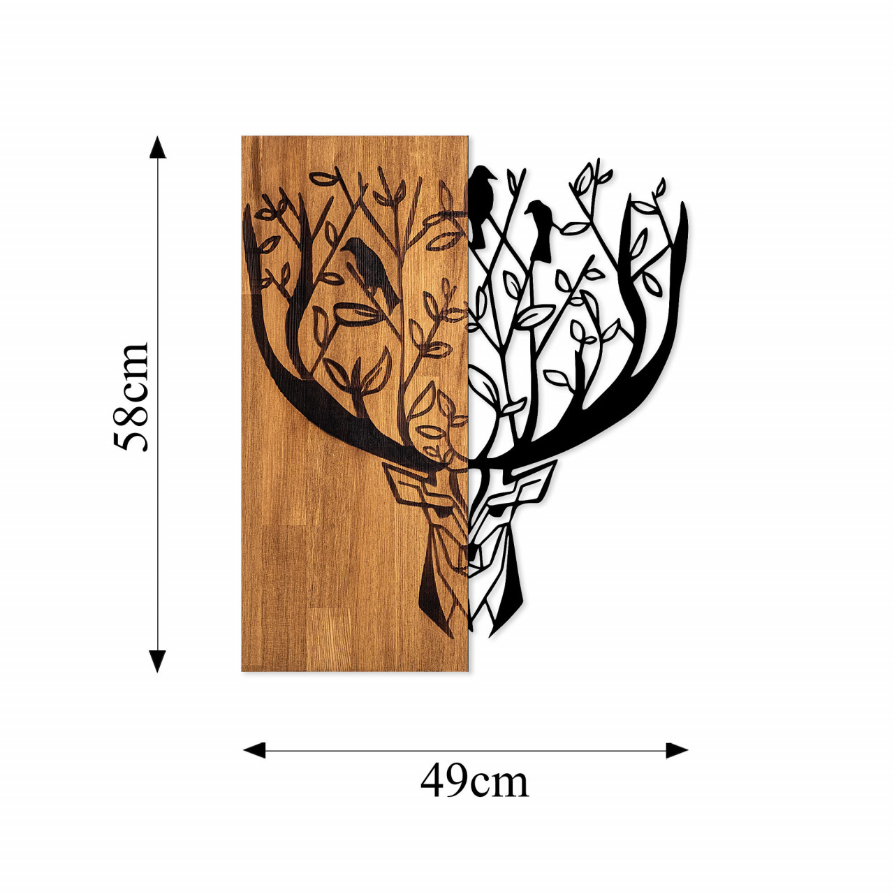 Poze Accesoriu decorativ de perete din lemn Deer 1