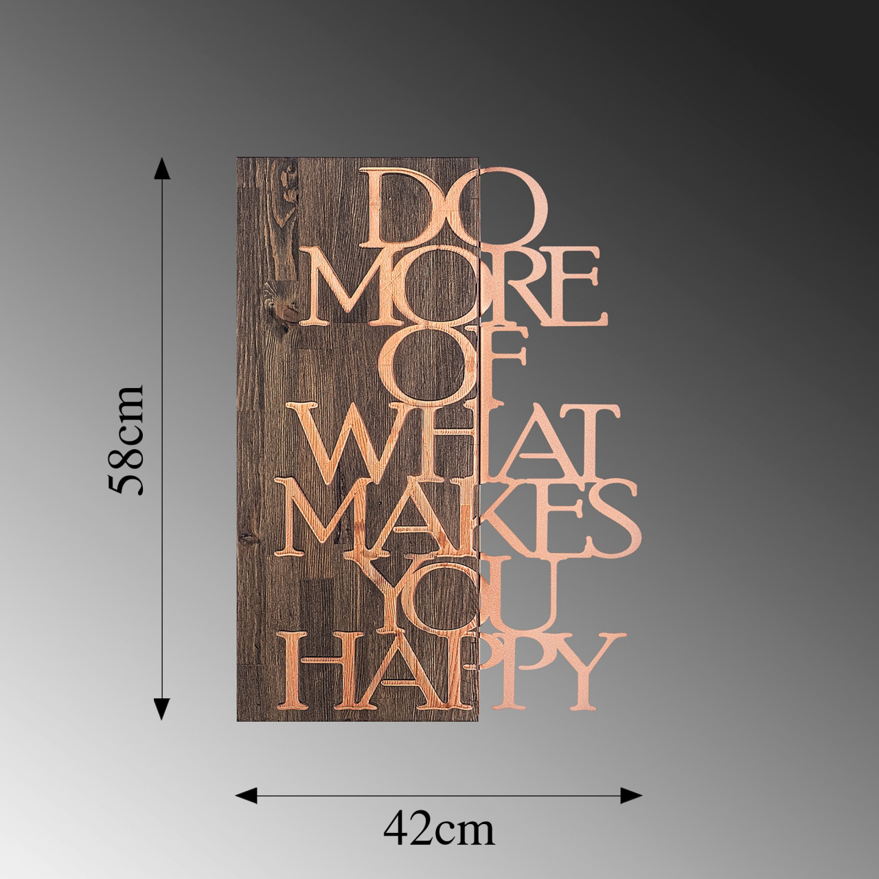 Poze Accesoriu decorativ de perete din lemn Do More Of What Makes You Happy - Copper