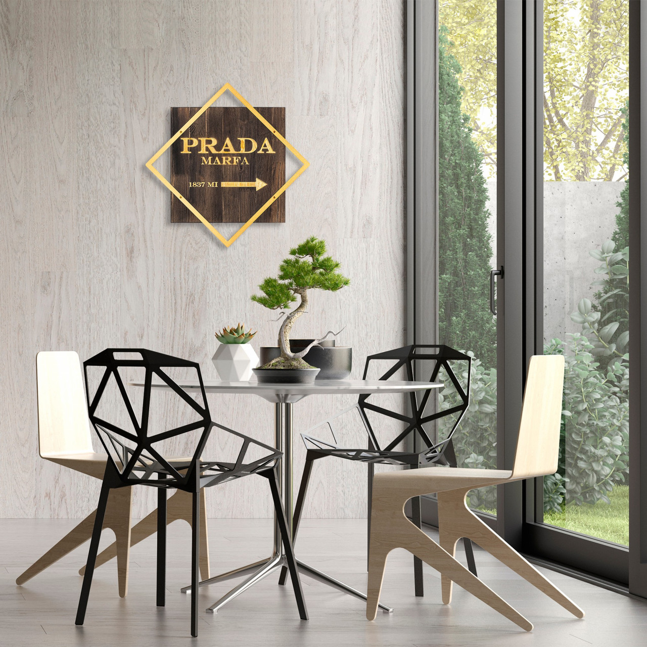 Poze Accesoriu decorativ de perete din lemn Fashion auriu