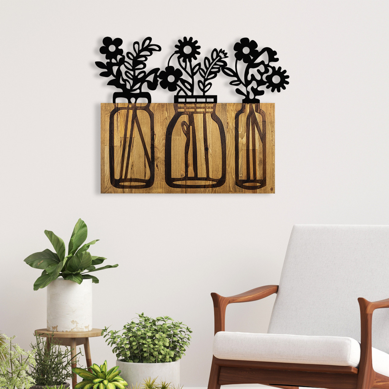 Poze Accesoriu decorativ de perete din lemn Flower 5