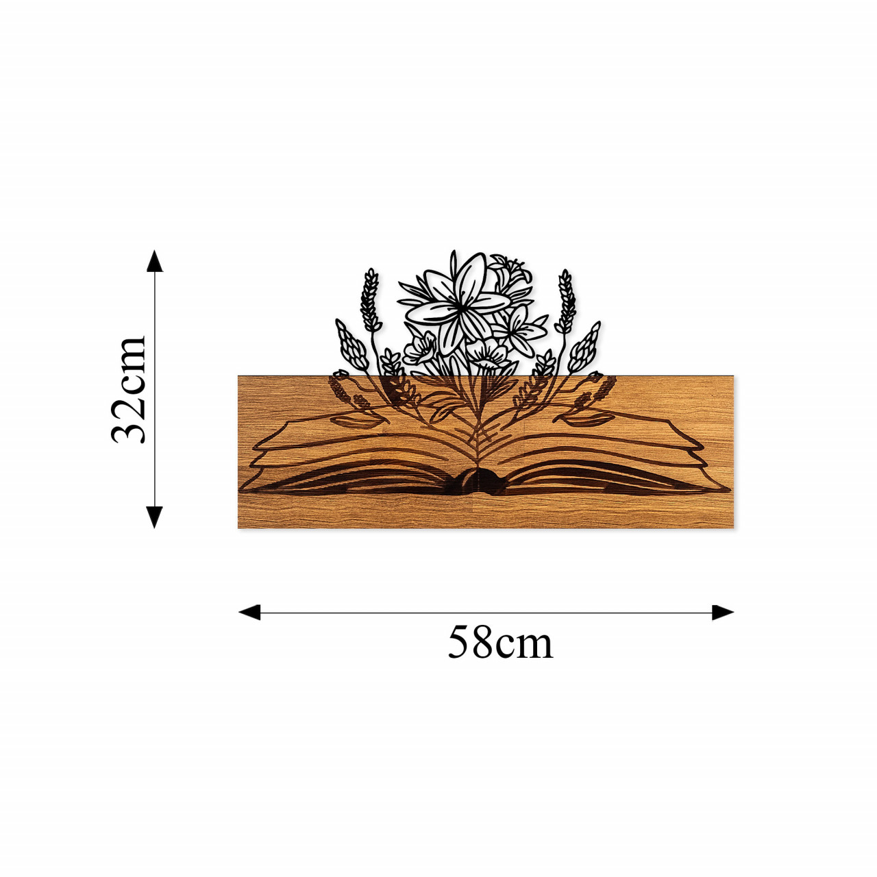 Poze Accesoriu decorativ de perete din lemn Flower from a book