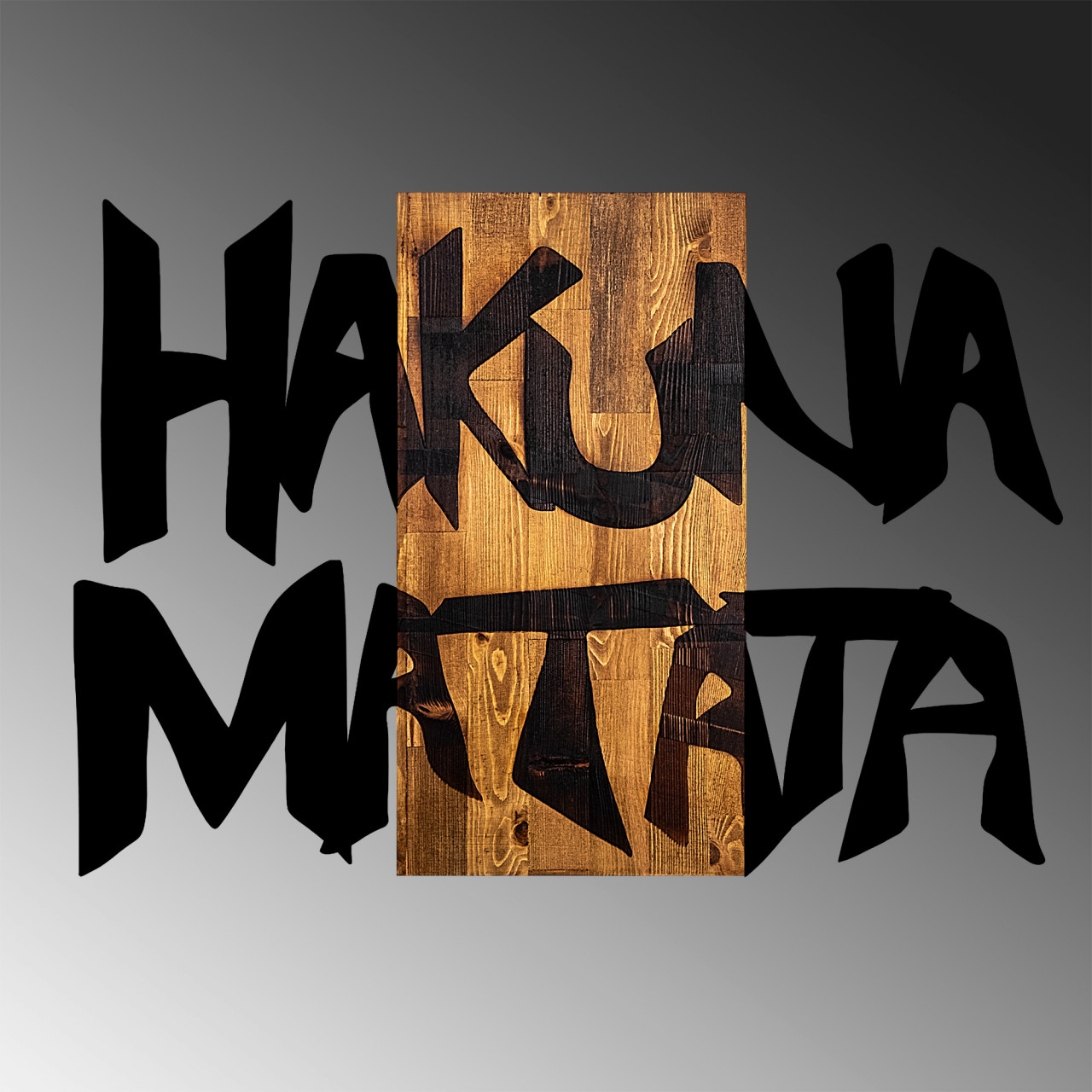 Poze Accesoriu decorativ de perete din lemn Hakuna Matata 5