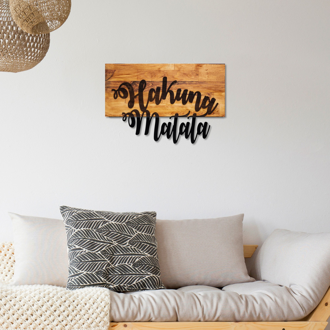 Poze Accesoriu decorativ de perete din lemn Hakuna Matata