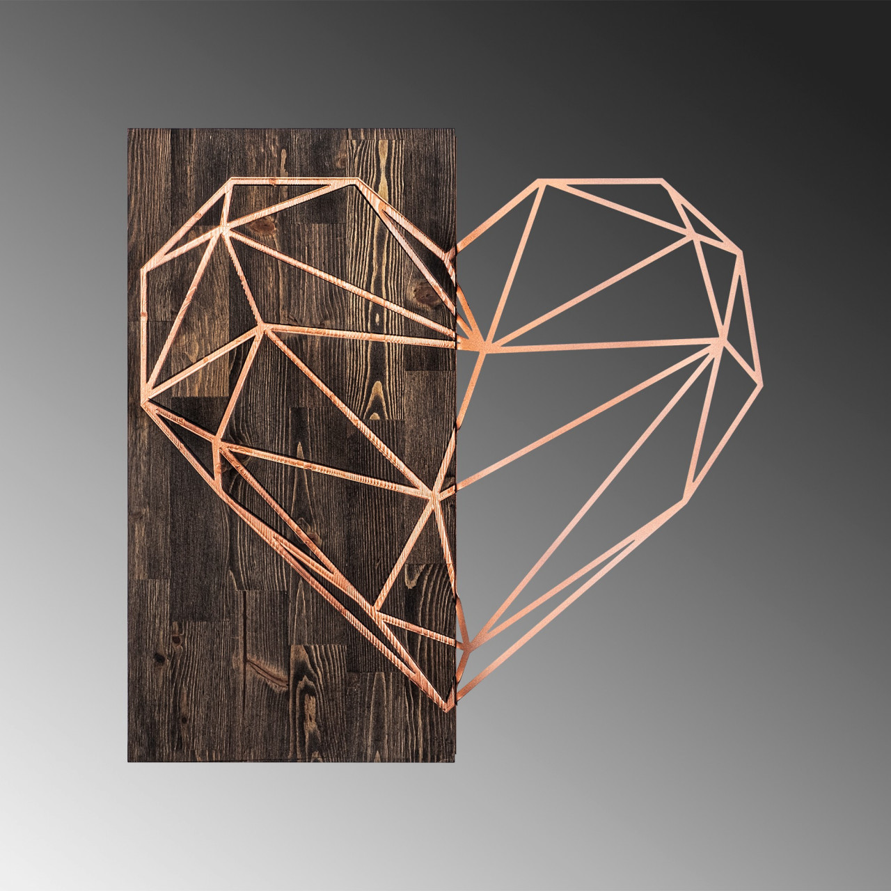 Poze Accesoriu decorativ de perete din lemn Heart - Copper