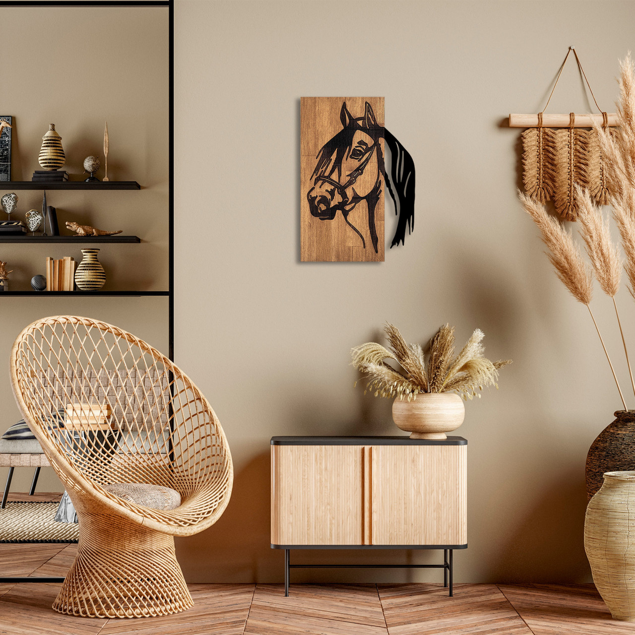 Poze Accesoriu decorativ de perete din lemn Horse - 317