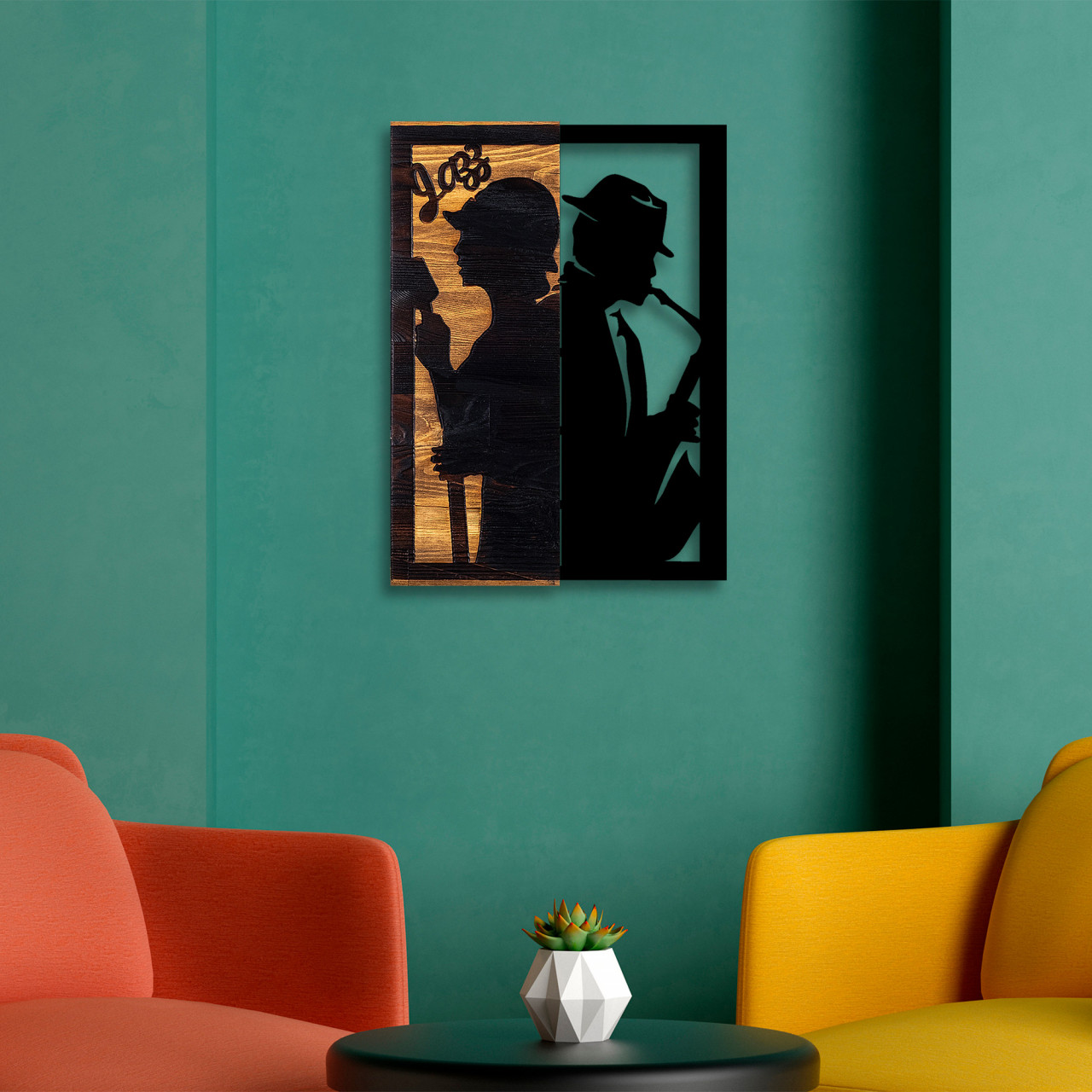 Poze Accesoriu decorativ de perete din lemn Jazz