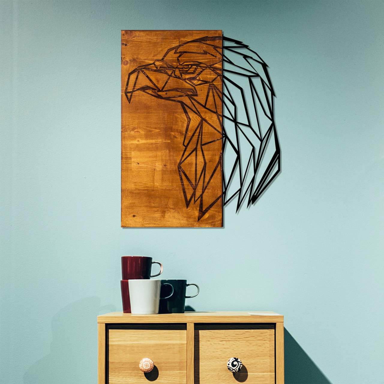Poze Accesoriu decorativ de perete din lemn Kartal