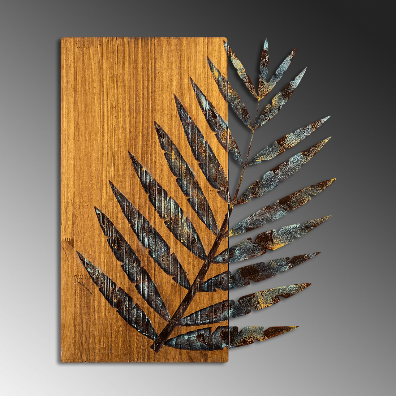 Poze Accesoriu decorativ de perete din lemn Leaf 3-1