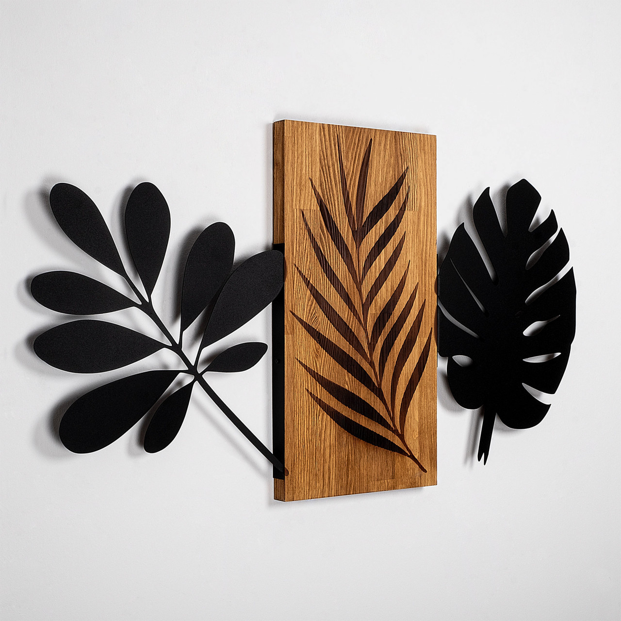Poze Accesoriu decorativ de perete din lemn Leaves 3
