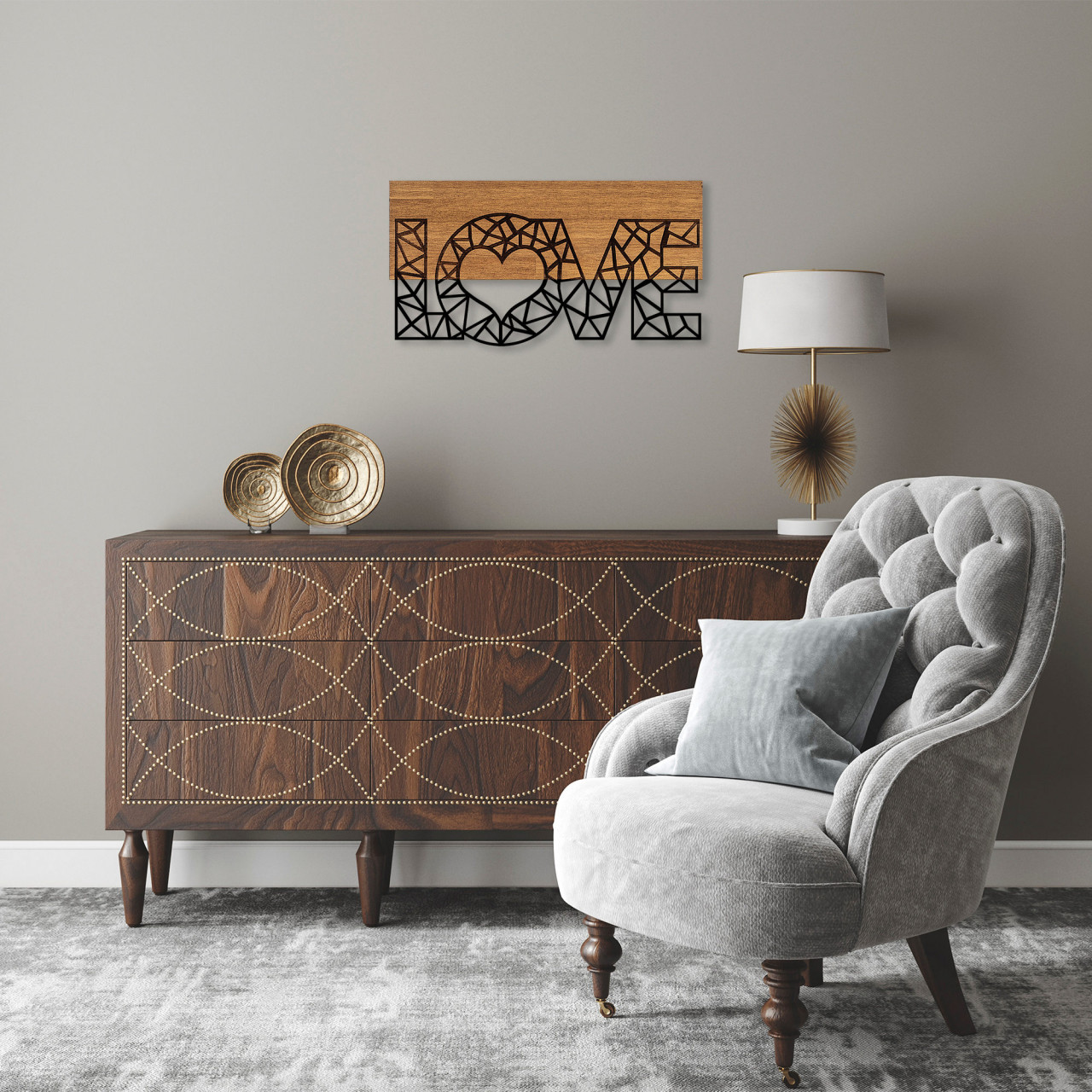 Poze Accesoriu decorativ de perete din lemn Love - 323