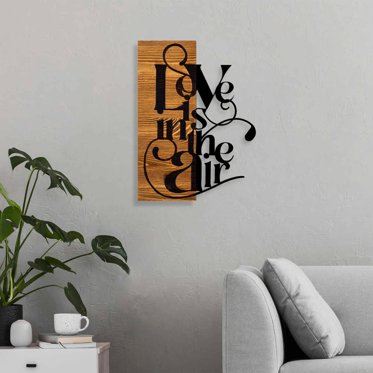 Poze Accesoriu decorativ de perete din lemn Love is in the air