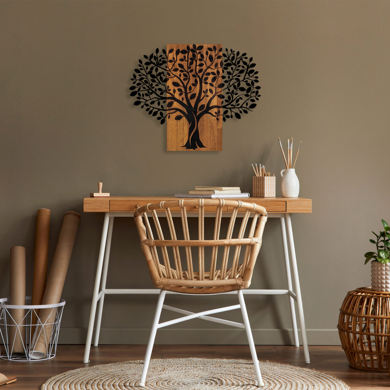 Poze Accesoriu decorativ de perete din lemn Magical tree - 378