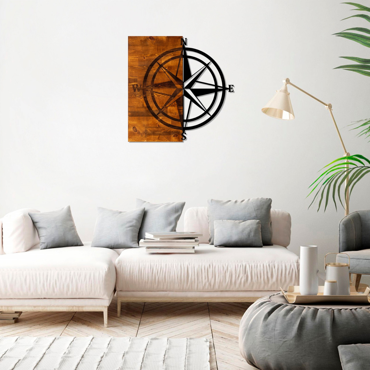 Poze Accesoriu decorativ de perete din lemn Pusula
