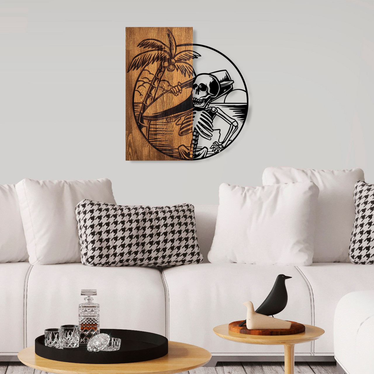 Poze Accesoriu decorativ de perete din lemn Skeletor