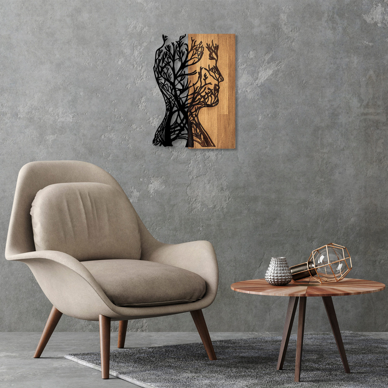 Poze Accesoriu decorativ de perete din lemn Tree Man - 319