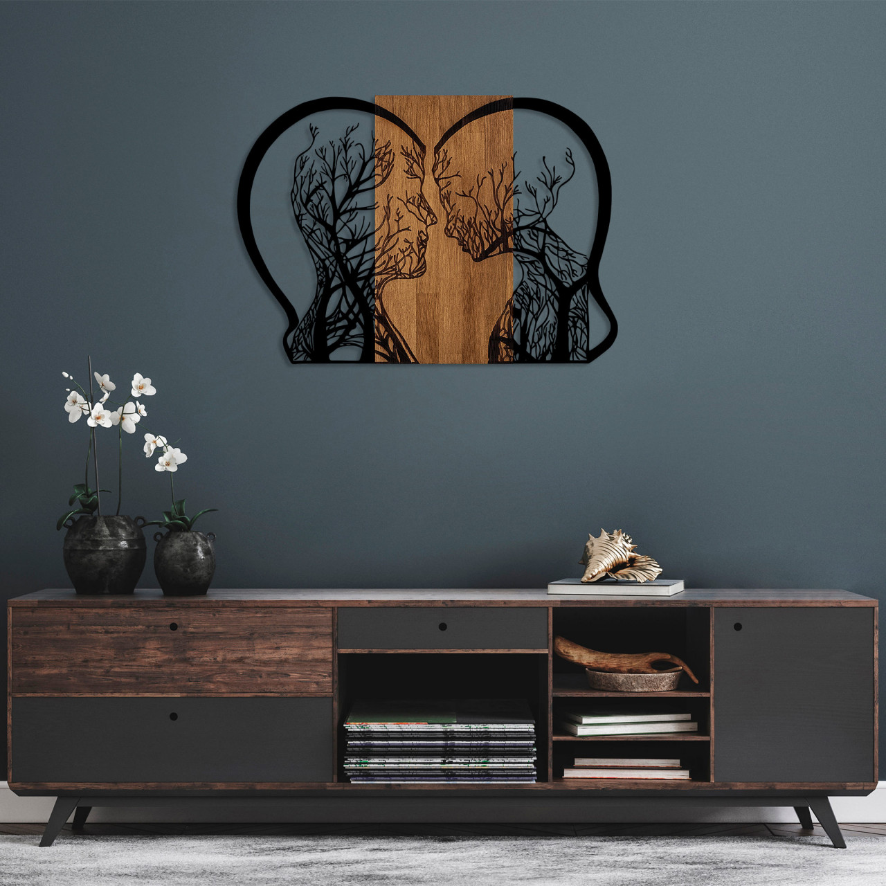 Poze Accesoriu decorativ de perete din lemn Tree woman and man love