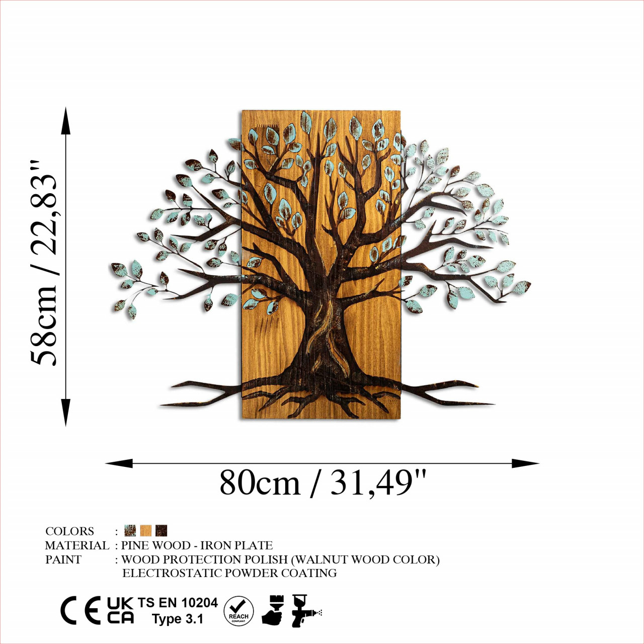 Poze Accesoriu decorativ de perete din lemn Willow - 382-A