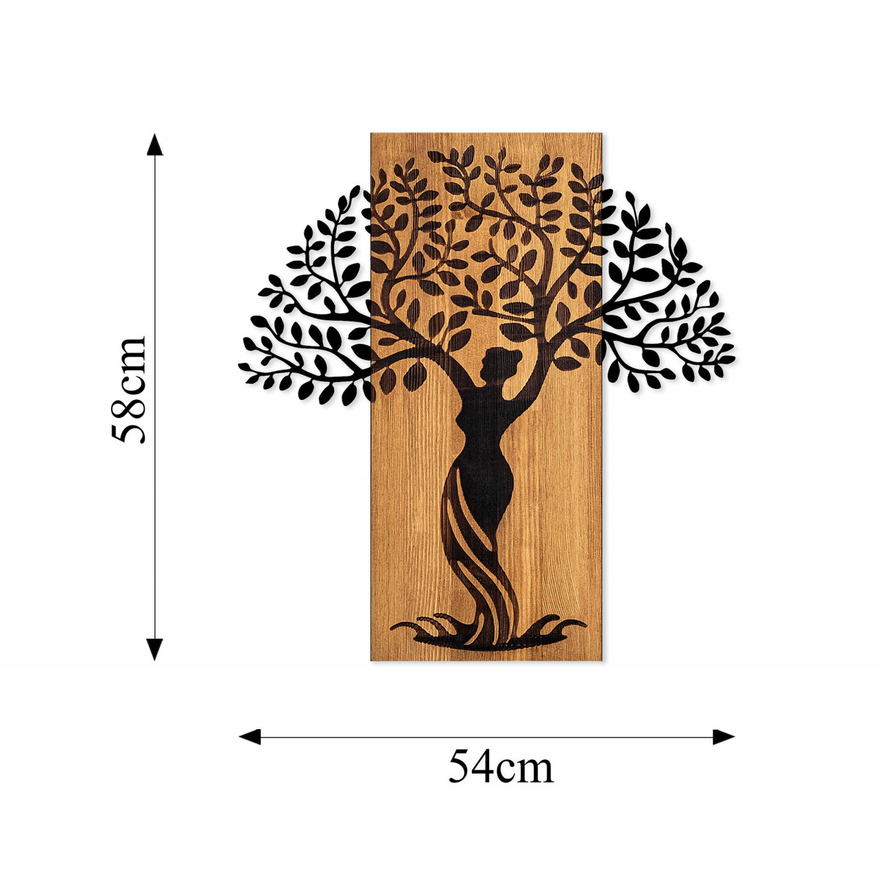 Poze Accesoriu decorativ de perete din lemn Woman tree 3