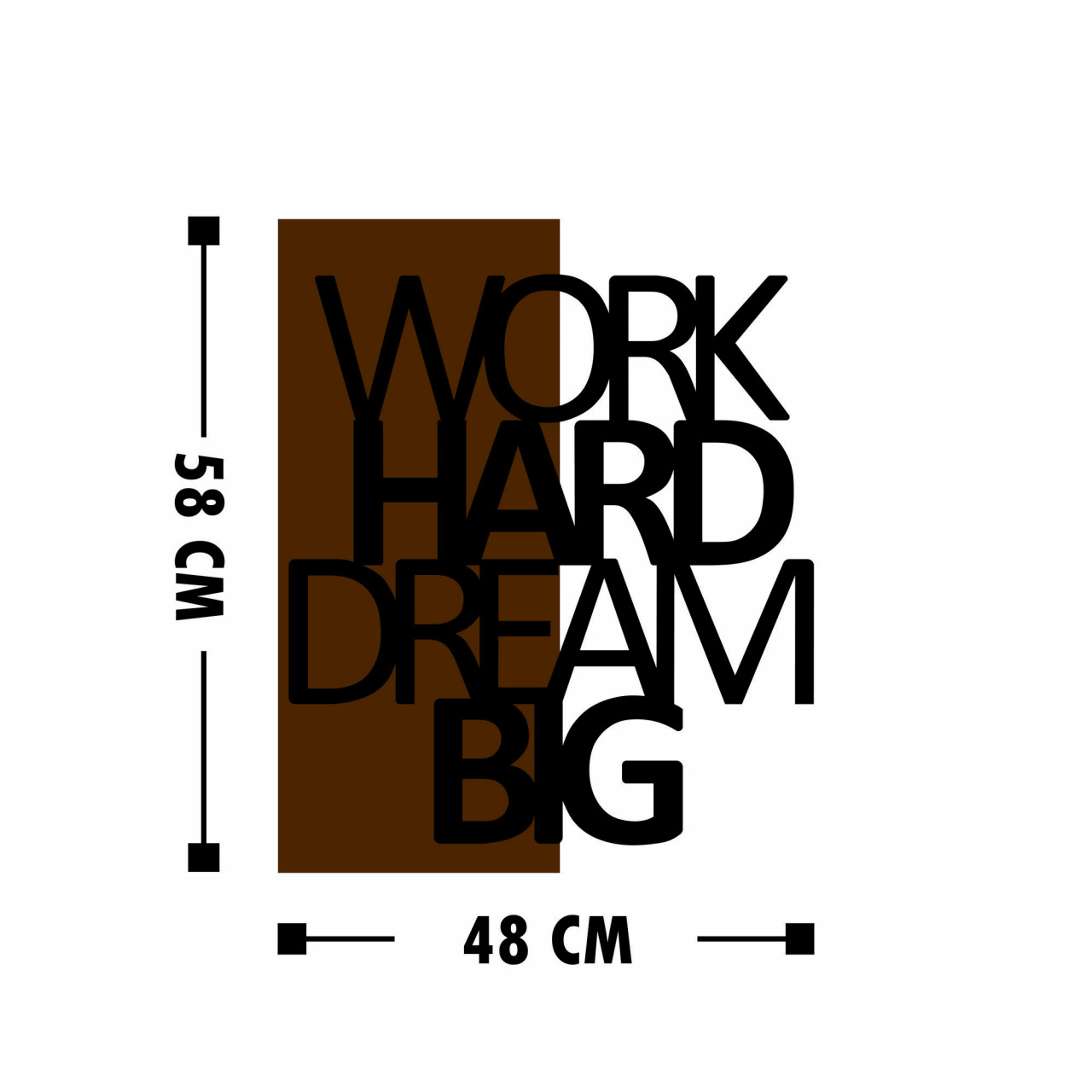 Poze Accesoriu decorativ de perete din lemn Work Hard Dream Big