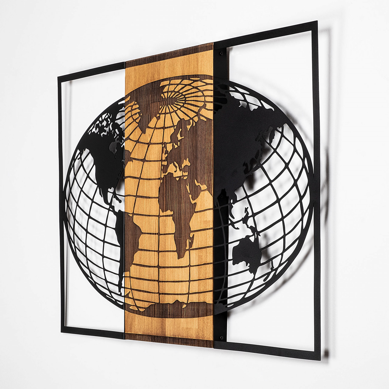 Poze Accesoriu decorativ de perete din lemn World Map - 326