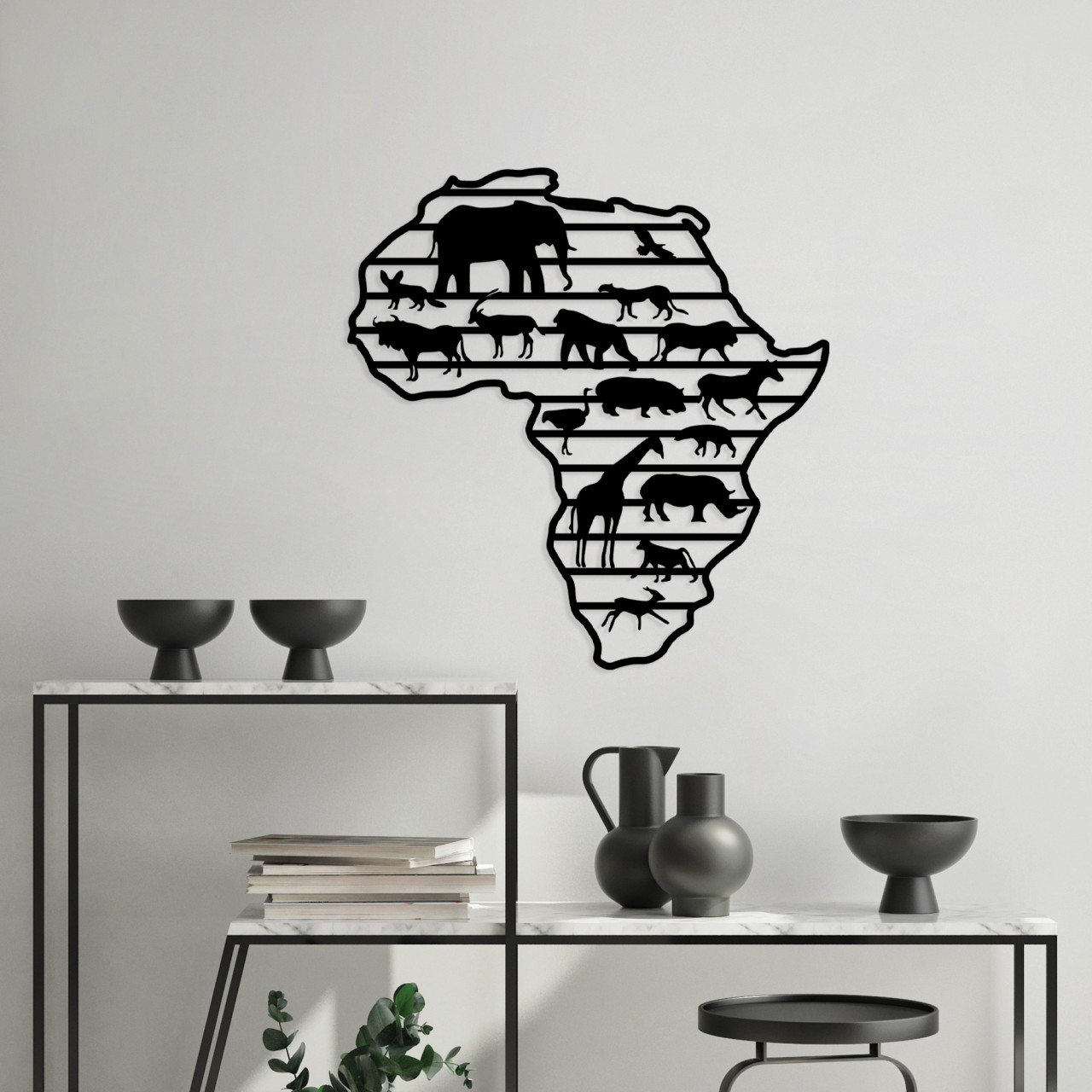 Poze Accesoriu decorativ de perete metalic African Animals