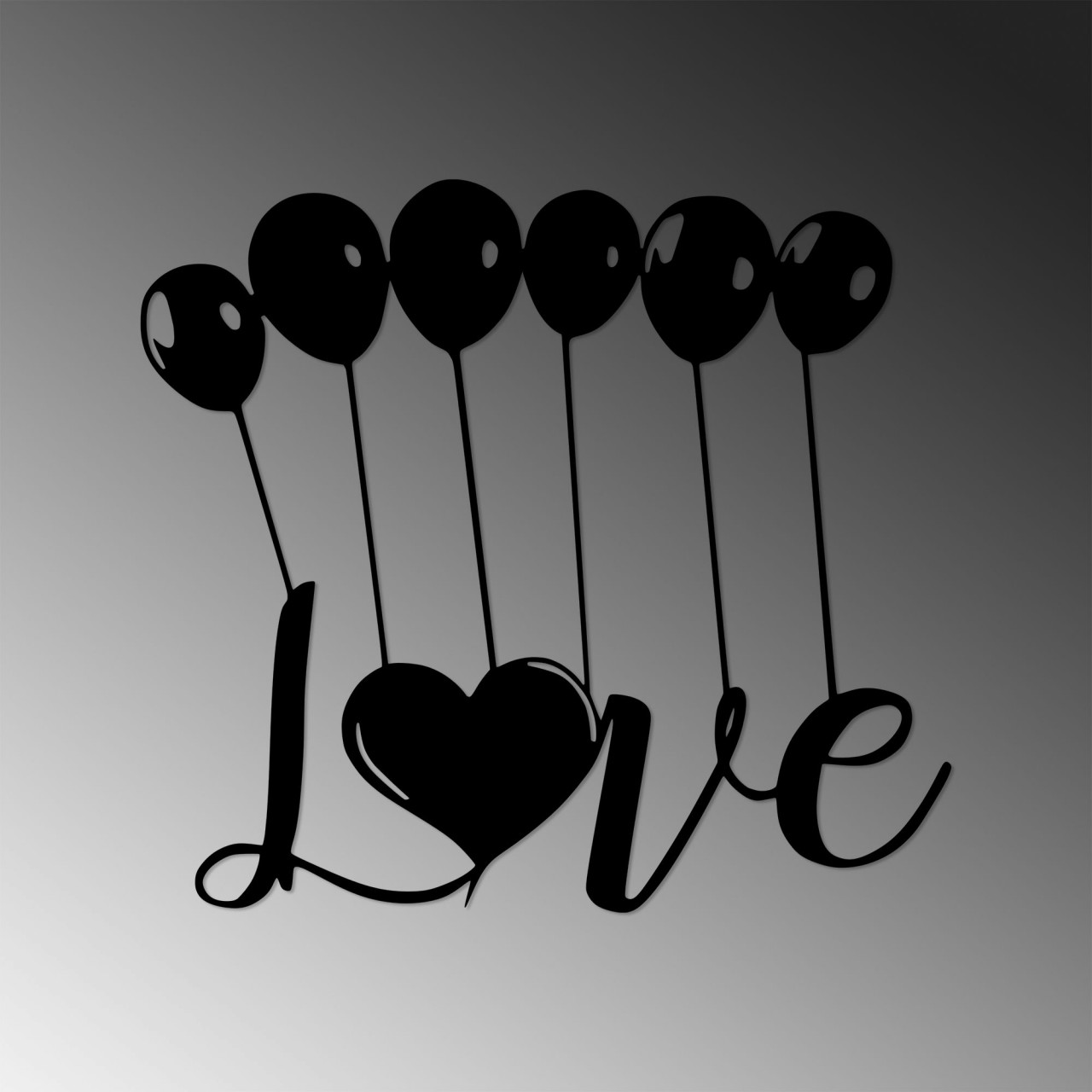Poze Accesoriu decorativ de perete metalic Balloons Love - 493